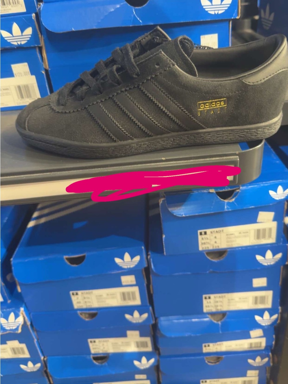 adidas Black Suede Stadil Low-Top Sneaker